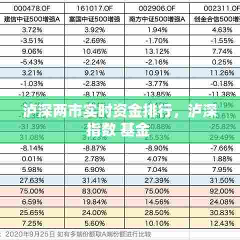 泸深两市实时资金排行,泸深指数 基金