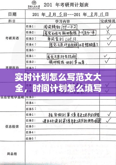 实时计划怎么写范文大全,时间计划怎么填写