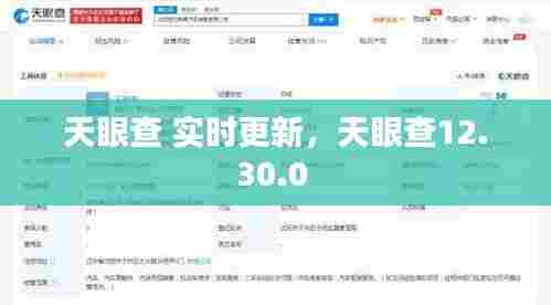 天眼查 实时更新，天眼查12.30.0 