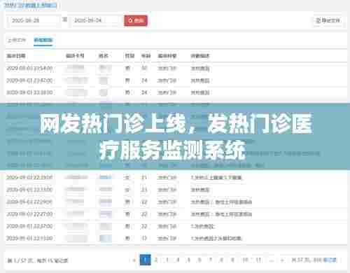 网发热门诊上线,发热门诊医疗服务监测系统
