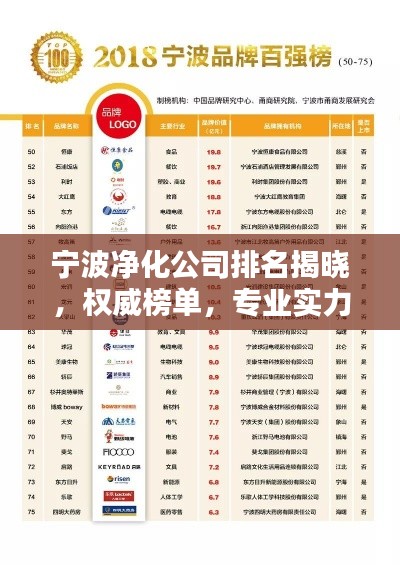 宁波净化公司排名揭晓，权威榜单，专业实力一目了然！