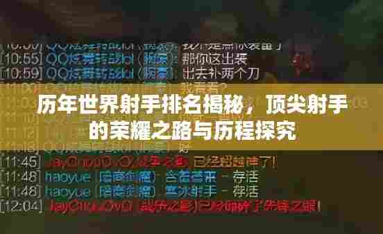 历年世界射手排名揭秘，顶尖射手的荣耀之路与历程探究