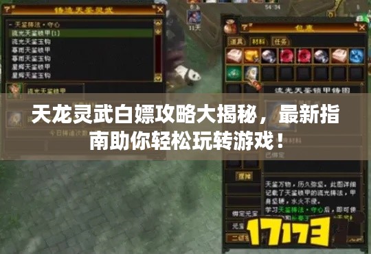 天龙灵武白嫖攻略大揭秘,最新指南助你轻松玩转游戏!