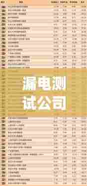 漏电测试公司排名揭晓,行业影响力榜单重磅出炉!