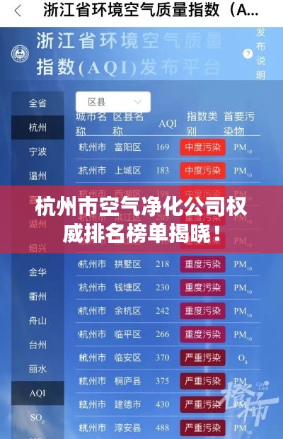 杭州市空气净化公司权威排名榜单揭晓！
