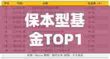 保本型基金TOP10排名,安全投资新宠!